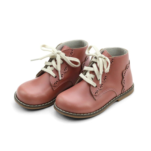 L'Amour Shoes - Vintage Rose Toddler girl's Lace Up Junie Boot