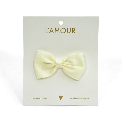 L'Amour Toddler Girls Grosgrain Bow Hair Clip (Buttercream)