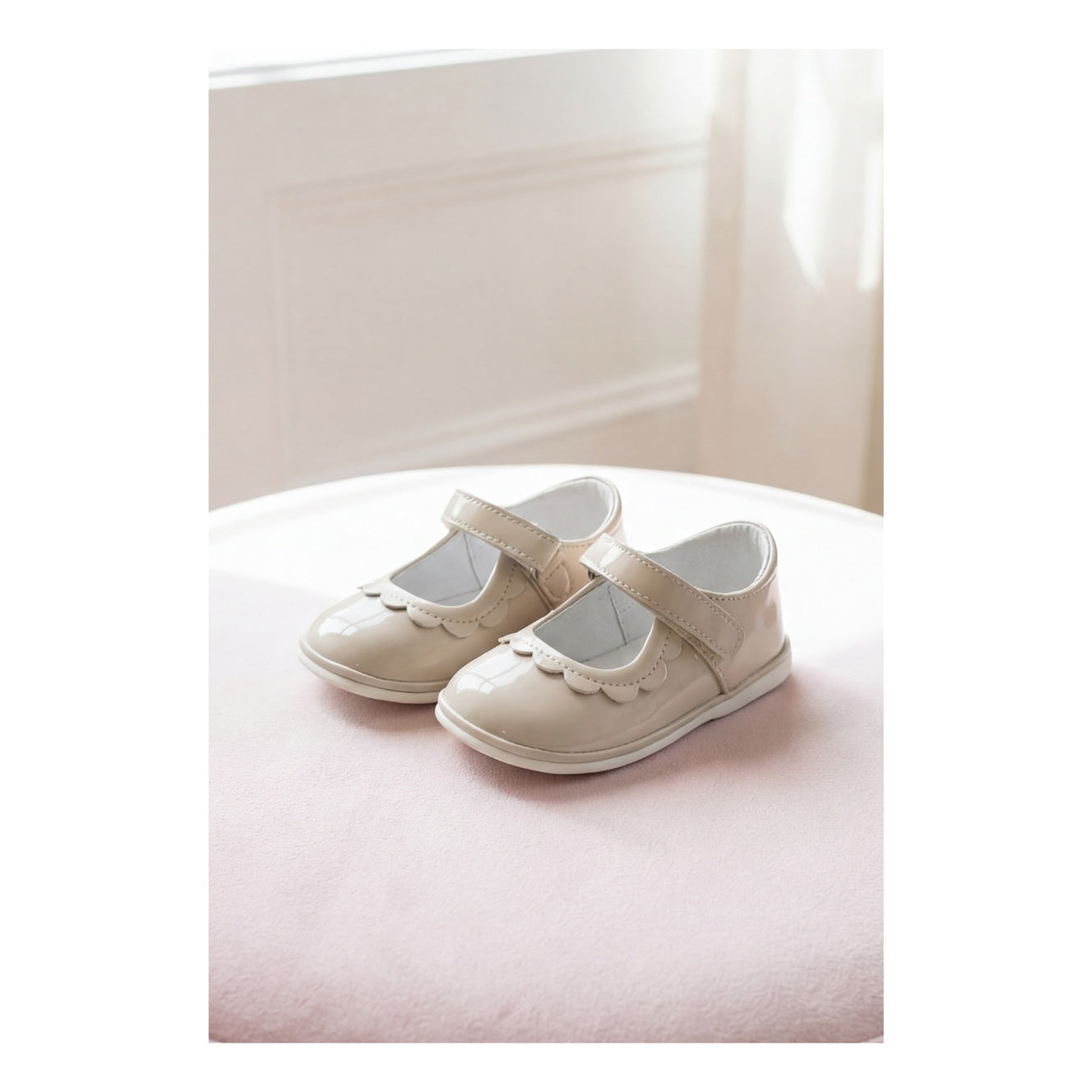 Baby Girl Patent Cream Juliette Mary Jane Shoes - Angel Baby Shoes - L'Amour