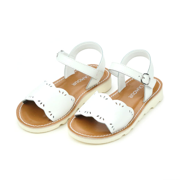 Ella White Open Toe Wedge toddler girl's sandal - L'Amour shoes