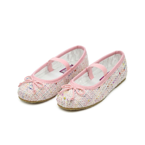 Sabrina Toddler Girl's Pink Tweed Flat - L'Amour Shoes