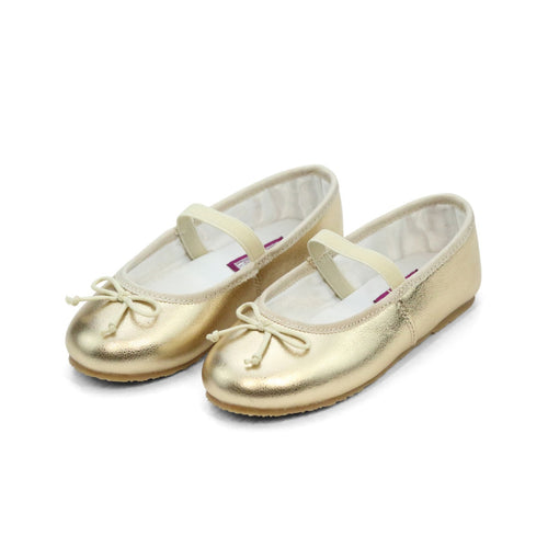 Toddler Girl's Ballet Flats - Alia Gold Ballet Flats - L'Amour Shoes