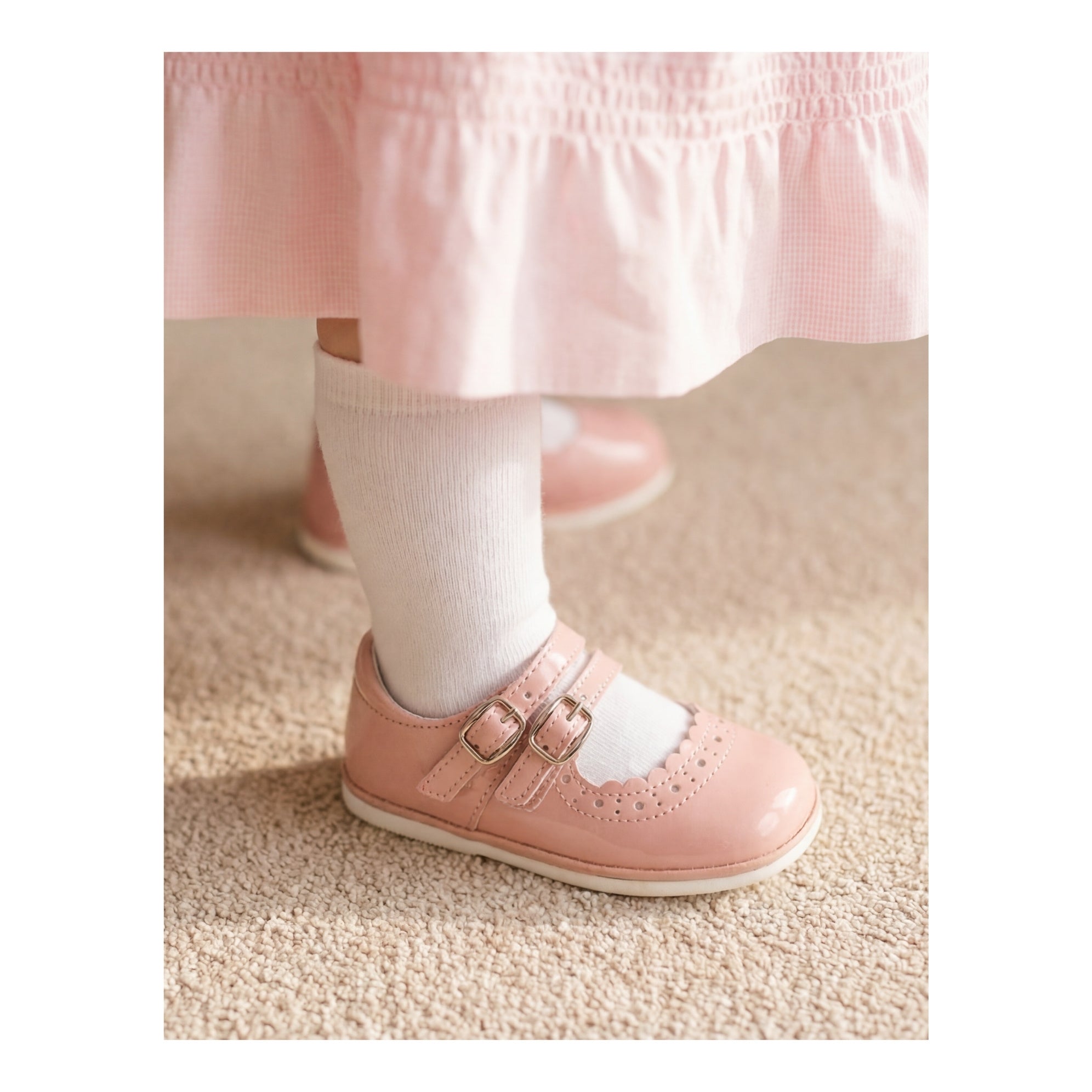 Elise Baby Girl's Patent Rose Mary Jane - Angel Baby Shoes - L'Amour