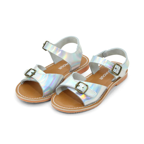 Toddler Girl's Velcro Sandal - Holographic - L'Amour Shoes Olympia