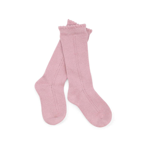 Girls Openwork Raspberry Knee Sock 