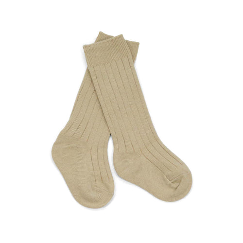 Toddler Girls Latte Ribbed Knee Sock