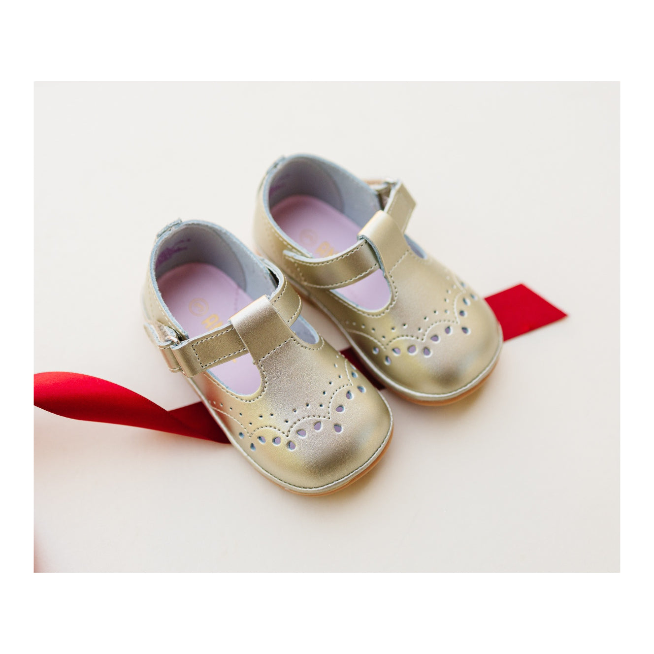 Baby Girl's gold Leather First Walker Shoe - Birdie Angel Baby Shoes