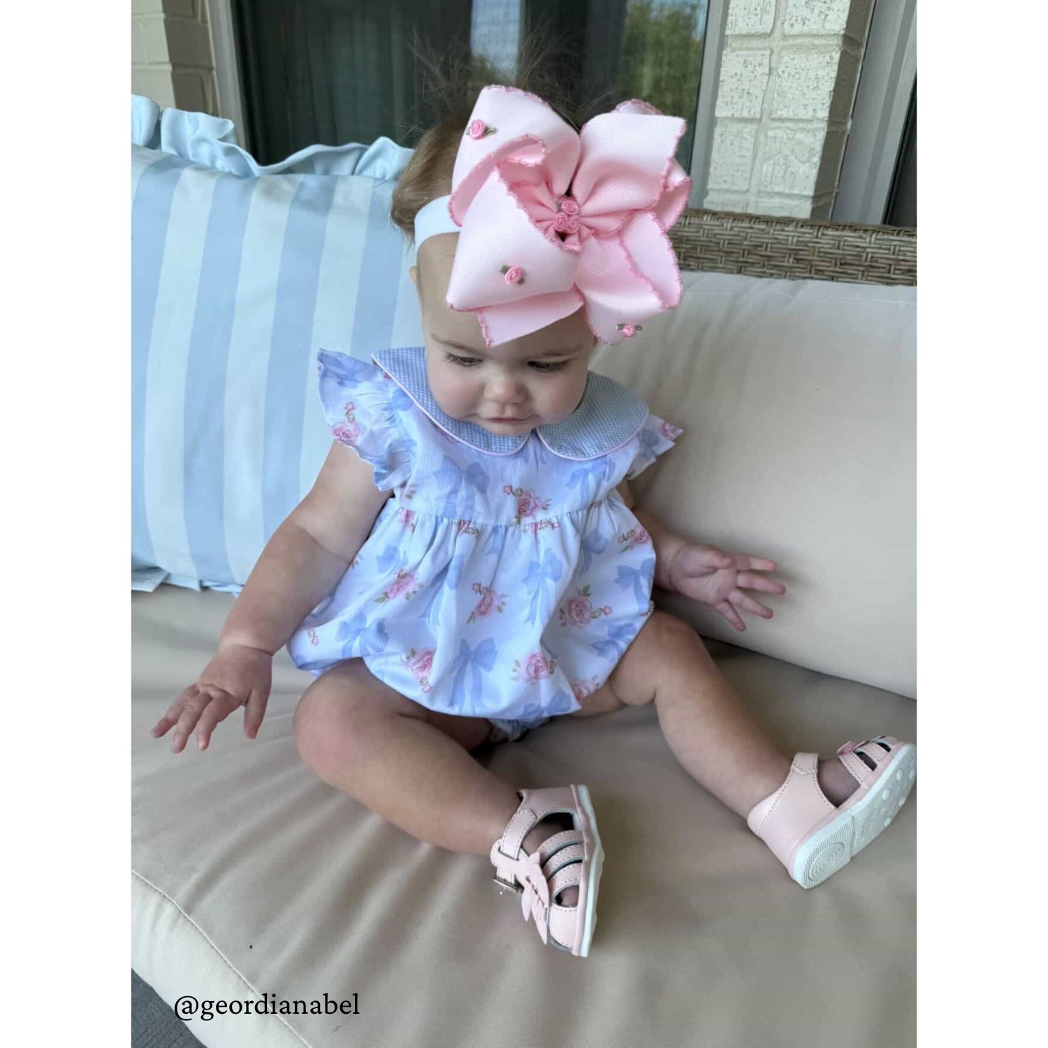 Baby girl's Pink sandal - Everly - Angel baby shoes - L'Amour