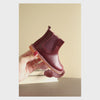 Toddler Girl's Burgundy Leather Chelsea Boot - Kate Stitch Down - L'Amour Shoes