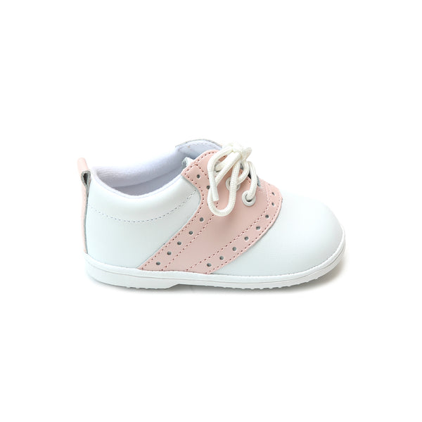 Angel Baby Girls Addie Pink Leather Saddle Oxford Shoe – L'Amour Shoes