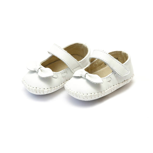 Clara Leather Stitched Crib Bow Mary Jane (Infant) - L'Amour Baby Shoes