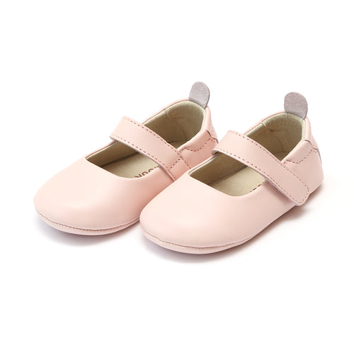 L'Amour Girls Charlotte Pink Leather Crib Mary Jane (Infant) - lamourshoes.com