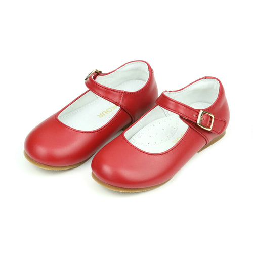 Rebecca Special Occasion Red Leather Flat - L'Amour Shoes