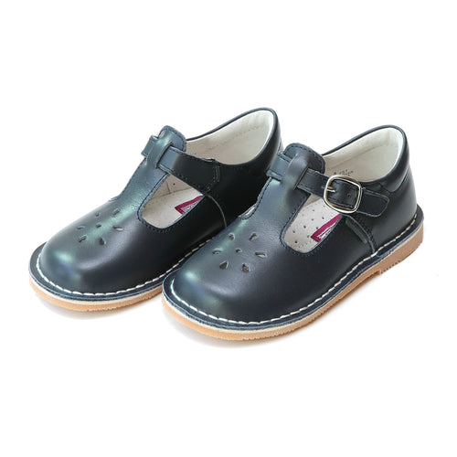 Joy Classic Navy Leather Stitch Down T-Strap Mary Jane - L'Amour Mary Janes