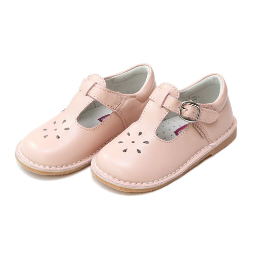Joy Classic Pink Leather Stitch Down T-Strap Mary Jane - L'Amour Mary Janes