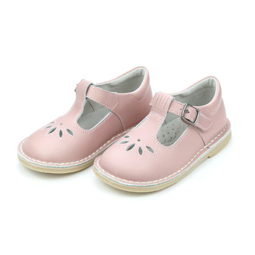 Toddler Girl's Dusty Pink T-Strap  Mary Jane - Sienna - L'Amour Shoes