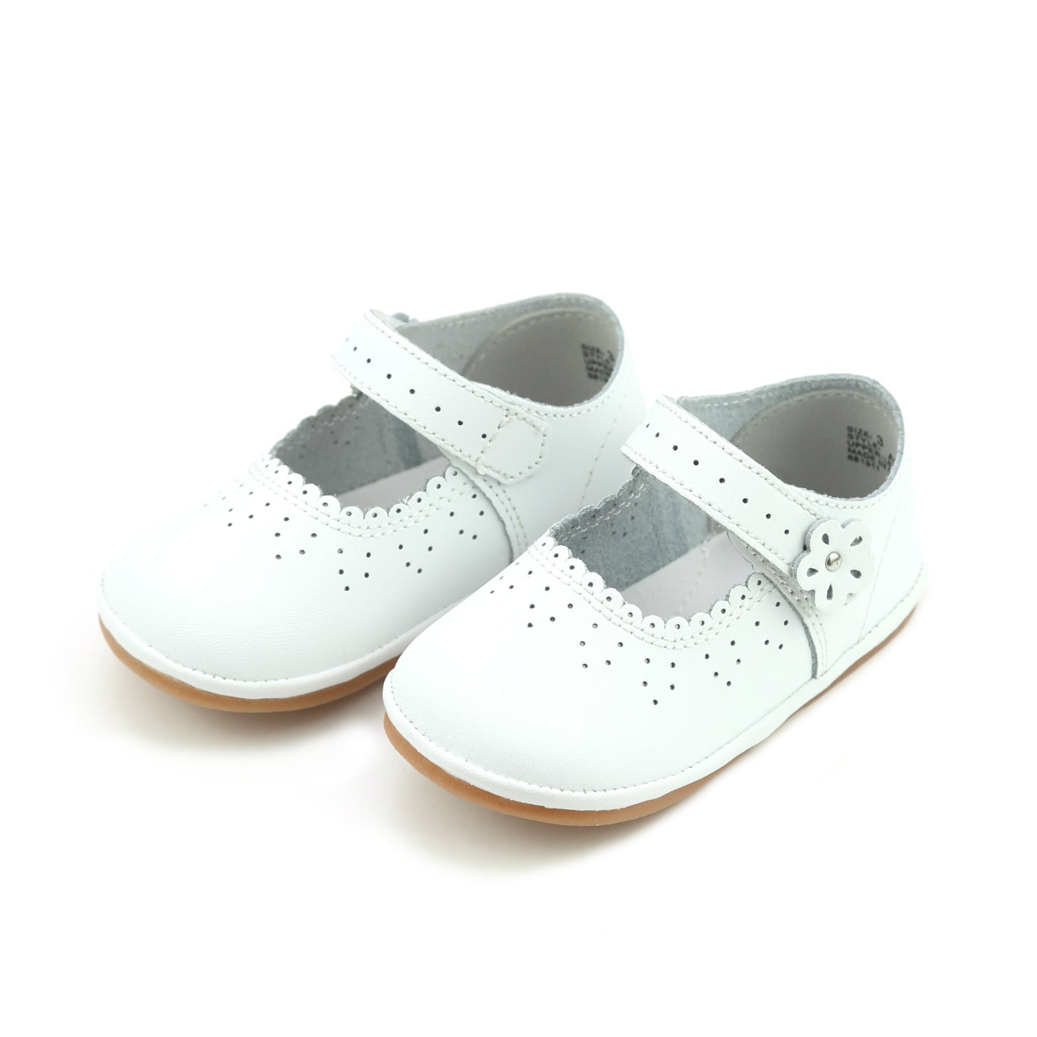 Mia Scalloped Leather Mary Jane (Baby) – L'Amour Shoes
