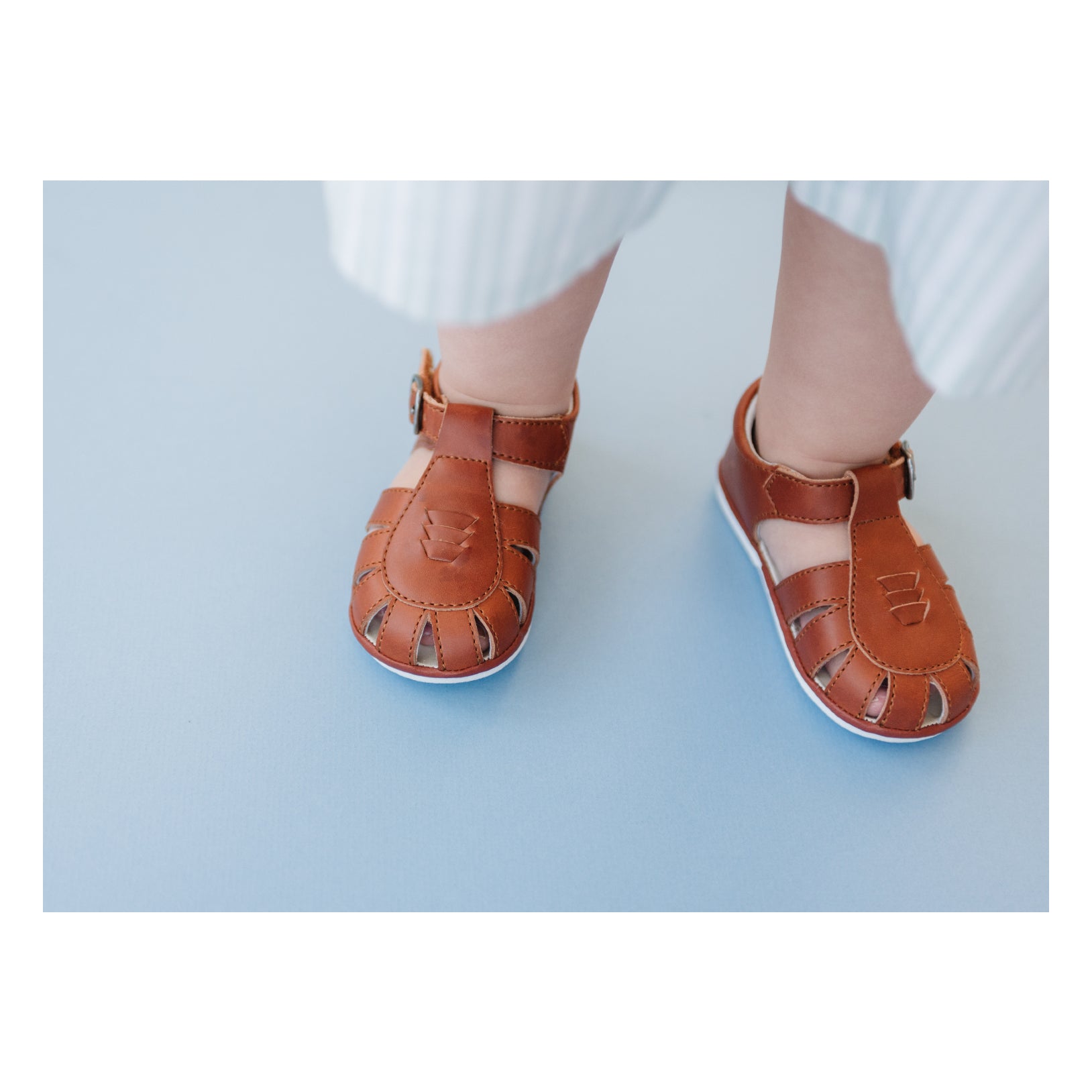 Leather Indie Sandal | Color 'Tan' | Soft Sole – Consciously Baby