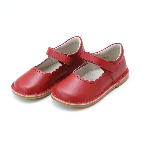 Miyanuby Baby Girls Bowknot Mary Jane Flats Wedding Princess Dress Rubber  Sole PU Leather Infant Toddler First Walking Shoes Red 0-18M 