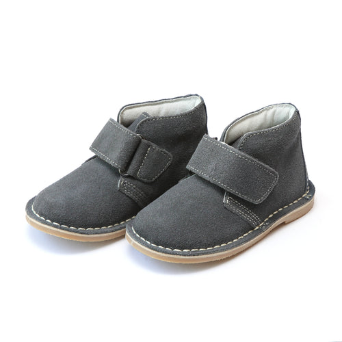 Emmett Nubuck Gray Leather Velcro Desert Boot - L'Amour Boots