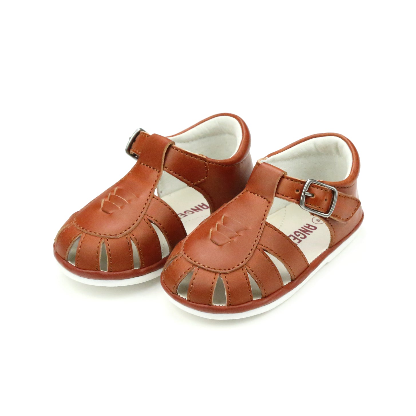 rylee cognac leather baby sandals from Short Cakes – Short Cakes