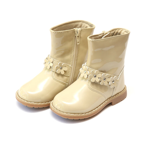 Robin Flower Belted Cream Boot - L'Amour Boots