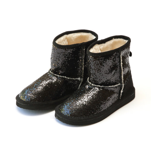 Glinda Girl's Black Sparkly Glitter Boot - L'Amour Boots