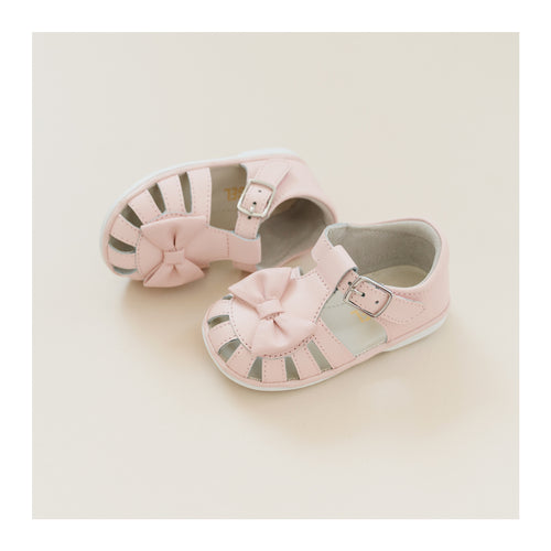 Nellie Baby Bow Sandal - Girl's Pink Sandal - Angel Baby Shoes 