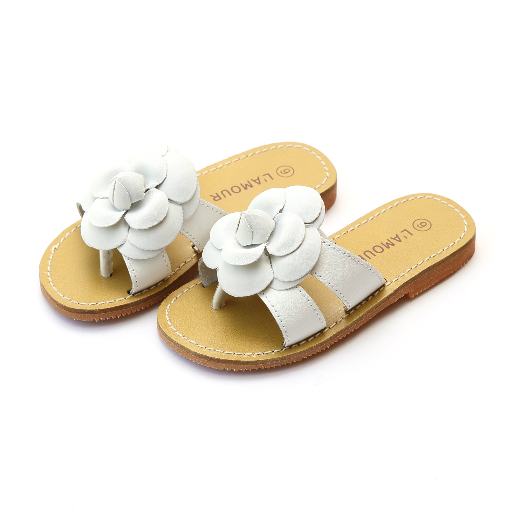 Florence Girls Double Strap Flower Thong Sandal – L'Amour Shoes