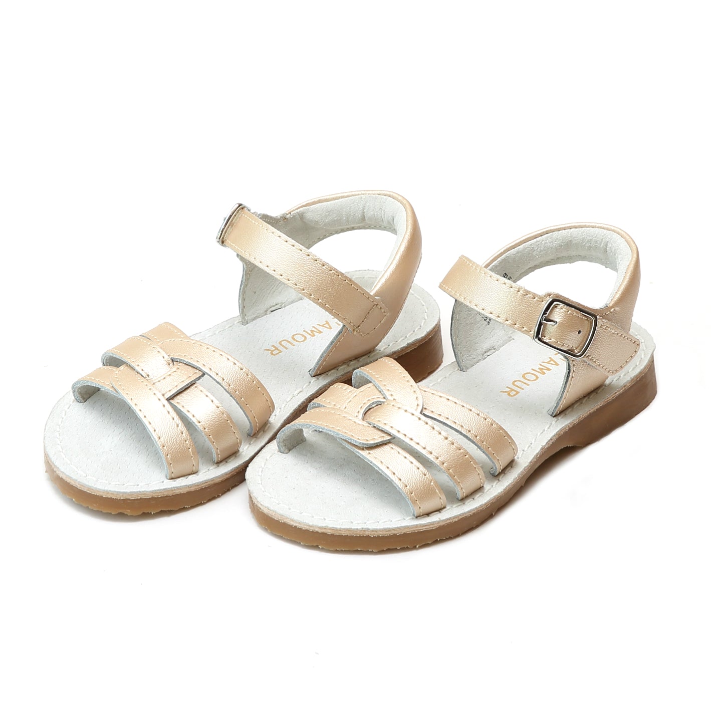 L'Amour Girls Peyton Braided Leather Sandal – L'Amour Shoes