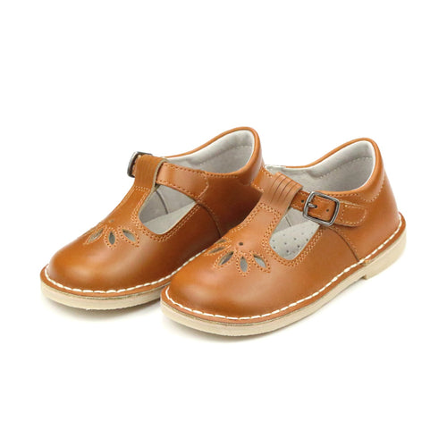 Toddler Girl's Vintage Mary Jane School - Sienna Camel T-Strap - L'Amour Shoes